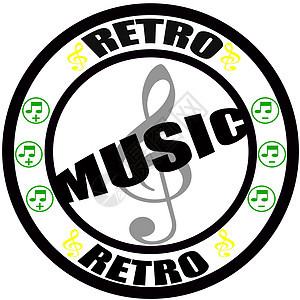 Retro 音乐插图标签背景图片