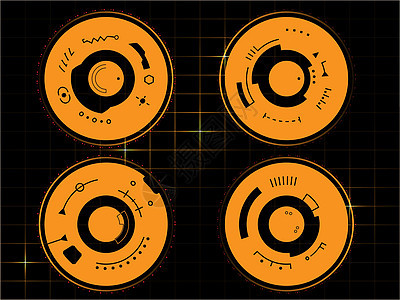 未来用户界面 HUD高科技屏幕橙子墙纸扫描器雷达互联网资源圆圈技术图片