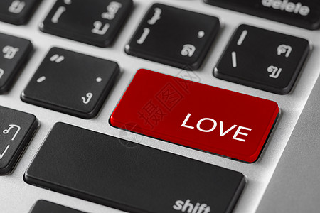 计算机笔记本键盘选中的键盘聚焦于红色输入按钮 w木板技术婚礼电脑钥匙图片