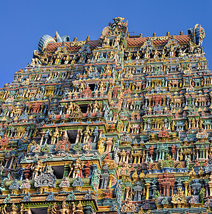 Meenakshi 安曼寺胜地风景地标历史性寺庙景点全景宗教旅游神庙图片