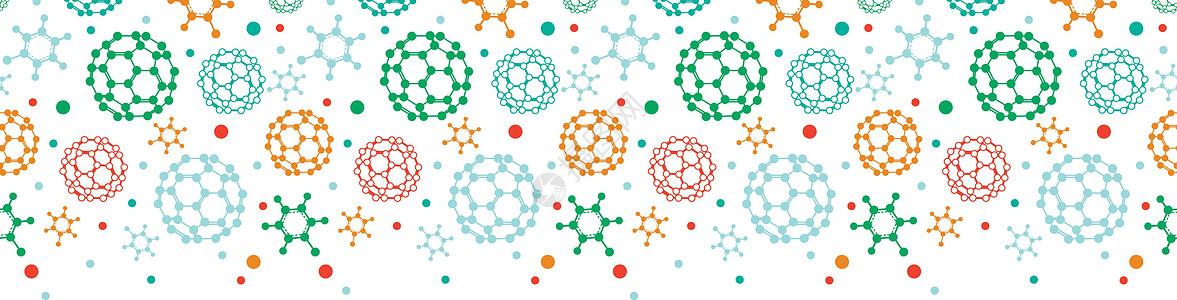 水平宽度分子的横向无缝图案背景图片