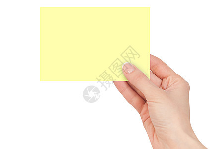 手头空白卡手指拇指白色女性卡片广告图片