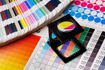 色彩管理套件染色样本印刷玻璃亚麻检查工作室打字机控制编辑图片