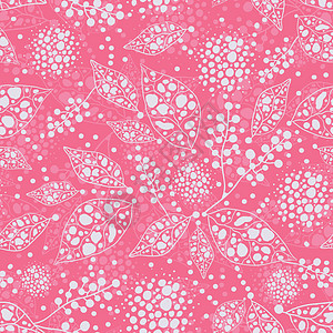 粉色抽象叶片无缝的图案背景背景图片