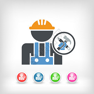 工人图标安全工业劳动服务锤骨项目维修工装裤建设者进步图片