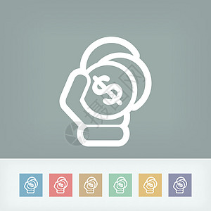 货币图标插图基金图表生长腐败硬币开支购物帮助信用订金图片