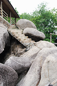 泰国Koh Nanguan的意见热带石头岩石旅行楼梯画报旅游爬坡风景房子图片