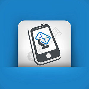 电话消息图标触摸屏技术短信商业手机电子邮件细胞插图收件箱彩信图片