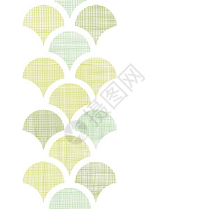 抽象纺织绿色鱼标垂直无缝丝型图案背景图片