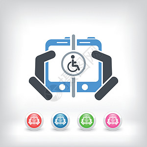 残疾人与残疾人的连接触摸屏工具残障社区轮椅按钮展示帮助人士社会图片
