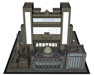 城市区块  3D场景市中心插图摩天大楼白色商业景观建筑学建筑办公室背景图片