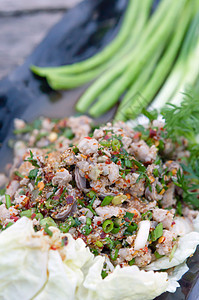 辣辣薄煎猪肉美食绿色蔬菜沙拉洋葱盘子食物香料猪肉图片