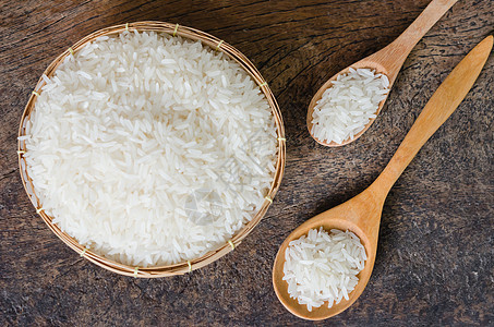 白稻谷种子营养美食白色文化白米棕色食物谷物勺子图片