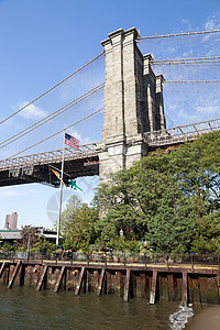 纽约布鲁克林桥地标港口吸引力国家市中心景观日落海港建筑城市图片