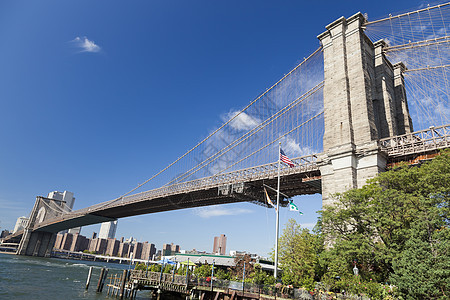 纽约布鲁克林桥建筑风景市中心天空反射国家海港建筑学吸引力景观图片