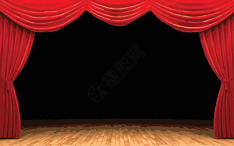 红天鹅绒幕帘打开场景礼堂剧院剧场气氛织物歌词歌剧推介会手势播音员图片