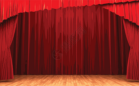 红天鹅绒幕帘打开场景歌剧剧院织物歌词剧场礼堂推介会播音员观众气氛图片