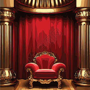 张椅和红幕幕台椅子礼堂歌词气氛窗帘行动展示观众剧场艺术图片