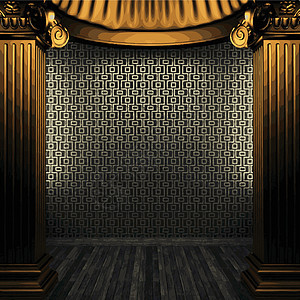 矢量铜柱和瓷砖墙制品青铜光泽度建筑学装饰装饰品奢华壁柱柱子房间图片