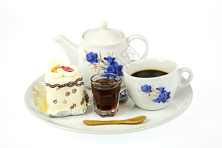 咖啡和美味的蛋糕早餐豆子咖啡店饮料饮食白色棕色甜点杯子奢华图片