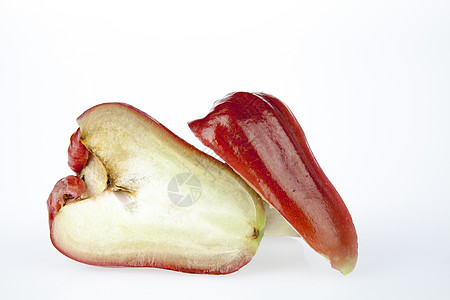 玫瑰苹果粉色食物水果热带气候美食家红色甜食健康饮食白色图片