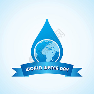 创意世界水日问候股票 vecto生活农业插图水滴环境预防活动生态标签蓝色图片