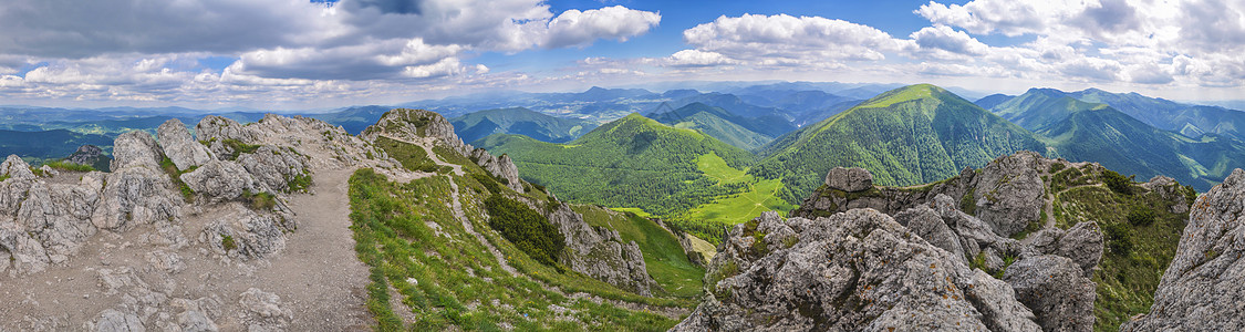 斯洛伐克顶峰山谷远足首脑山脉森林树木山顶风景全景图片