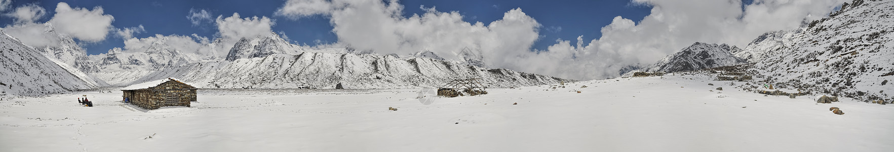 康钦坚加小屋戏剧性山脉高度天气天空丘陵远足首脑蓝色图片