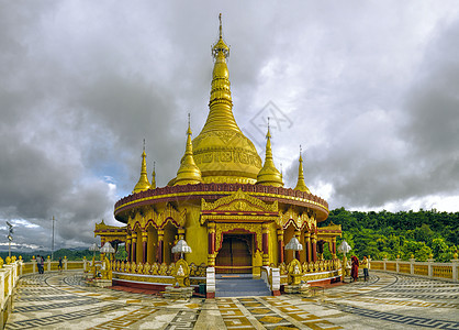 孟加拉国印度教寺庙班德全景金子佛教徒精神装饰宗教神社建筑图片