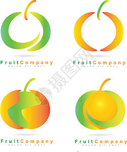 彩色水果标志集背景图片