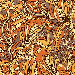 人工绘制的波花纹形态摘要纠纷叶子装饰装饰品涂鸦毛皮艺术织物流动卷曲图片