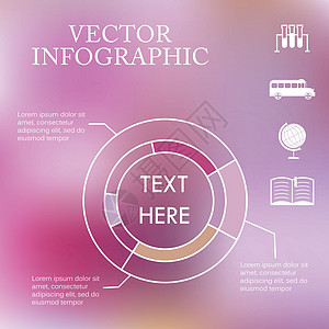 彩色模糊无焦点布基背景的矢量活页派图表报告标签推介会商业营销馅饼圆圈数据信息菜单图片