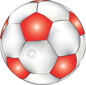 足球圆圈皮革白色圆形六边形运动闲暇红色插图游戏图片