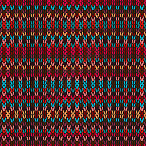 无缝族裔 几何地理学 Knitted 模式 风格 红蓝橙色棕色黄色背景奇思妙想格子刺绣样本工艺墙纸织物钩针帆布艺术图片