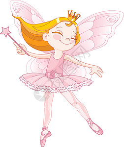 可爱的仙女芭蕾舞裙子海报绘画传单女王星星演员皇冠魔法夹子图片