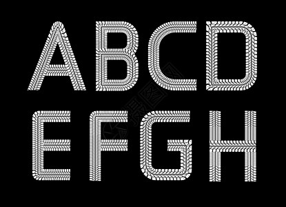 白色字母Tire 音轨字体车辆收藏黑色运输痕迹曲目橡皮卡车车轮自行车插画