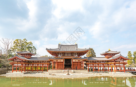 Byodo in 寺庙池塘遗产吸引力神道神社大厅文化叶子宗教游客图片