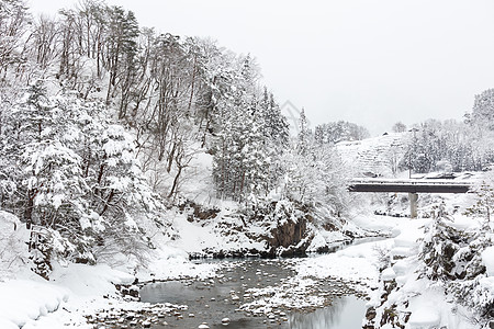 日本冬日日本白川地旅行小屋季节降雪天空房子假期阳光高地公园图片