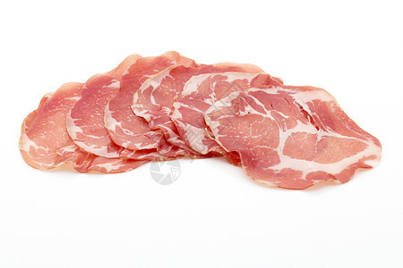 干燥的猪肉切片 细腻的食物粉色动物火腿工作室食肉早餐熟食牛肉肋骨图片