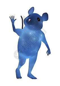 蓝鼠哺乳动物白色尾巴房子童话动物老鼠蓝色乐趣图片