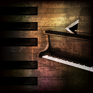 抽象 grunge 钢琴背景与三角钢琴文化爵士乐插图声学岩石乐器裂缝艺术象牙木头图片