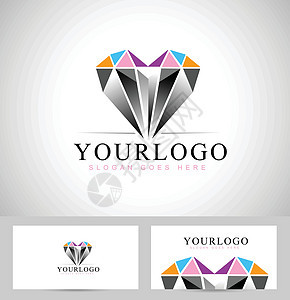 钻石标志设计卡片标识商业公司珠宝广告推广品牌创造力插图背景图片