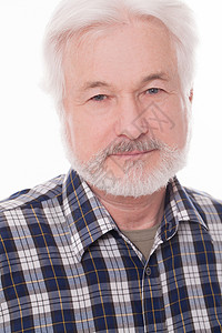 有灰胡子的英俊老年男子灰色头发男人微笑男性胡须白色祖父图片