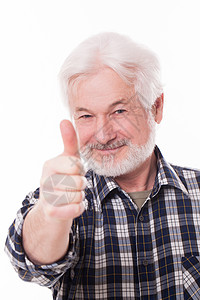 有灰胡子的英俊老年男子祖父头发白色灰色胡须微笑男性男人图片