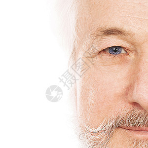 英俊老人的肖像喜悦头发胡须男性胡子老年祖父男人微笑灰色图片