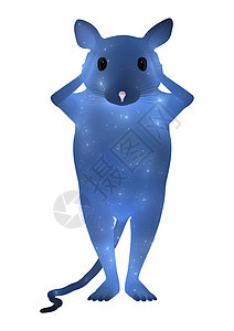 蓝鼠闲暇老鼠乐趣白色蓝色房子压力哺乳动物动物童话背景图片