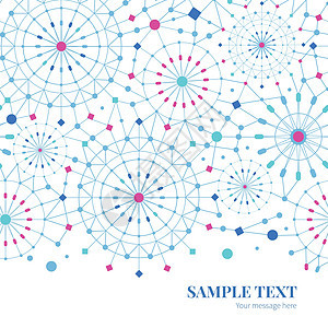 矢量蓝色抽象线条艺术横圈水平边框卡模板背景图片