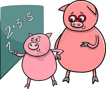 匹配卡通插图的小猪图片