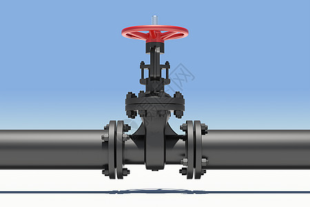 阀和管道 天空作为背景管子控制螺栓车轮工程石油阀门金属黑色蓝色图片