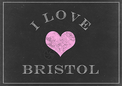 粉笔画  我喜欢布里斯托的标志城市字体推介会旅行王国粉笔文化游客插图书法图片